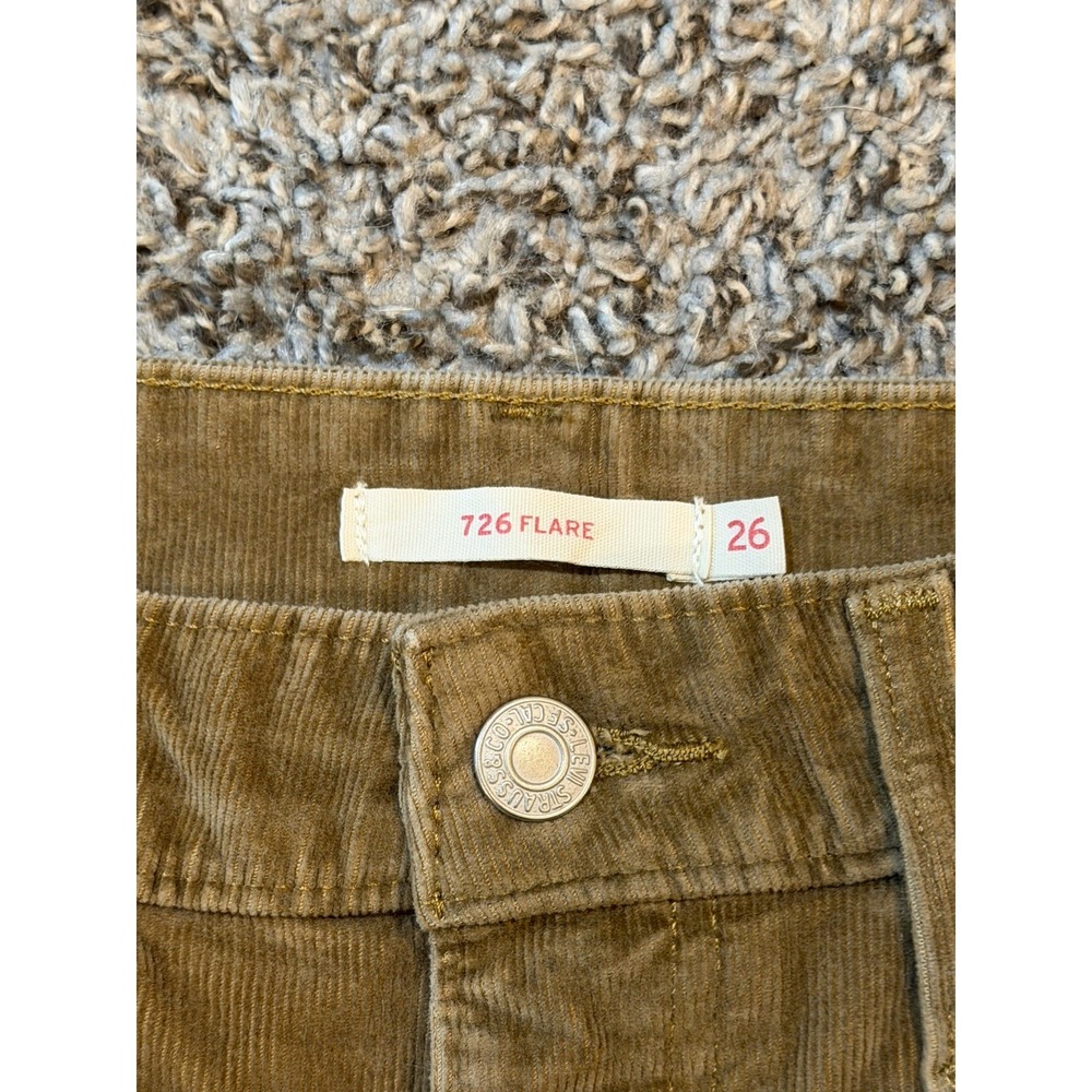 Levi's 726 Flare Pants Corduroy Pants Size 26 Women's Cowgirl Bell Bottom Look - Picture 4 of 6